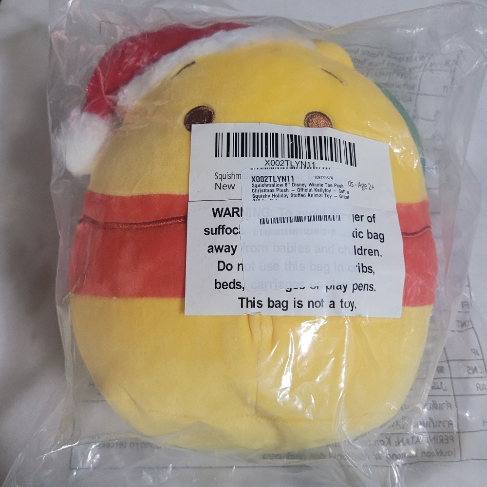 Disney Winnie the Pooh Christmas squishmallow NWT